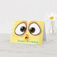Chicken Überraschte Big Eyes Funny Birthday Card