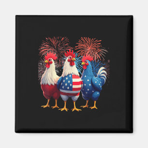 Chicken Usa Flag Patriotic Funny Chicken 4. Ju Magnet