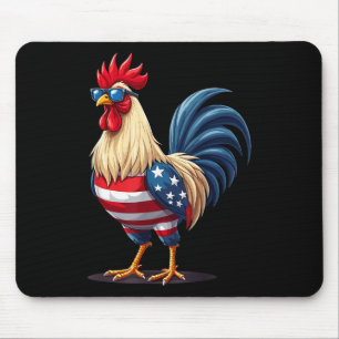 Chicken Usa Flag Patriotic Funny Chicken 4. Ju Mousepad