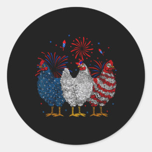 Chicken Usa Flag Patriotisches Hühnchen Lover 4. J Runder Aufkleber