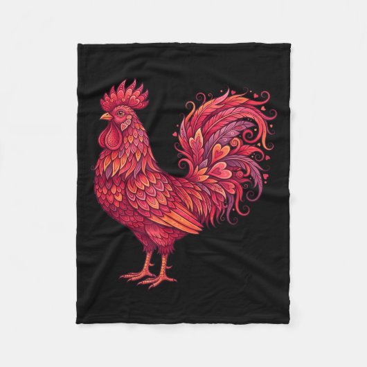 Chicken Valentines Day Heart For Farmers Cute Chic Fleecedecke (Vorderseite)