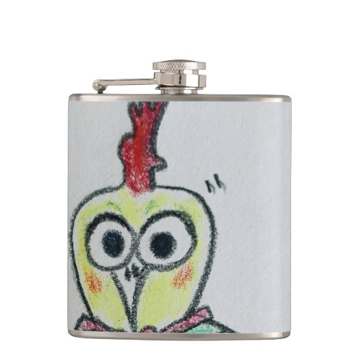 Chicken Vinyl Wrapped Flask Flachmann (Vorderseite)