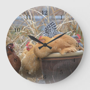 Chicken Wall Clock Große Wanduhr