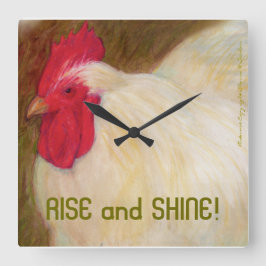 Chicken Wall Clock Quadratische Wanduhr