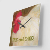 Chicken Wall Clock Quadratische Wanduhr (Winkel)