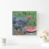 Chicken Watermelone Wall Clock Quadratische Wanduhr (Zuhause)