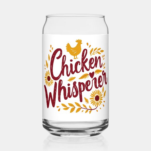 Chicken Whisperer Rustikaler Bauernhof Kerngebiet Dosenglas (Rückseite)