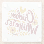 Chicken Whisperer Rustikaler Bauernhof Kerngebiet Glasuntersetzer (Rückseite)