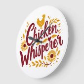 Chicken Whisperer Rustikaler Bauernhof Kerngebiet Große Wanduhr (Winkel)