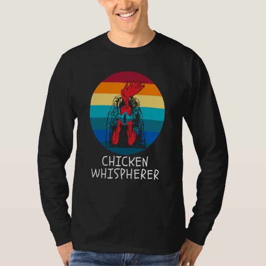 Chicken Whisperer with Retro Sunset Backyard Chick T-Shirt (Vorderseite)