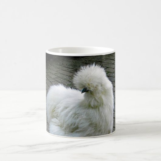 Chicken White Silkie Foto Kaffeetasse (Mittel)