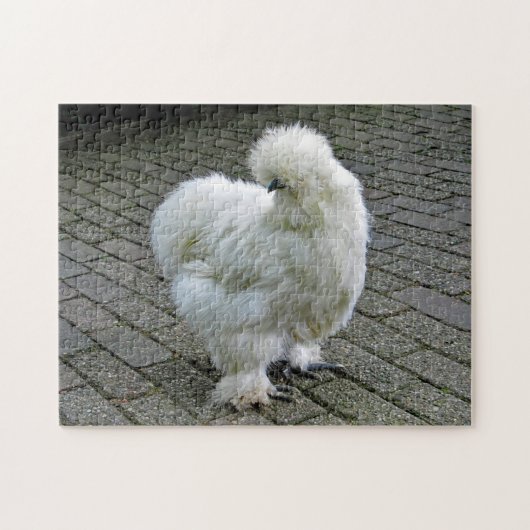 Chicken White Silkie Photo Puzzle (Horizontal)