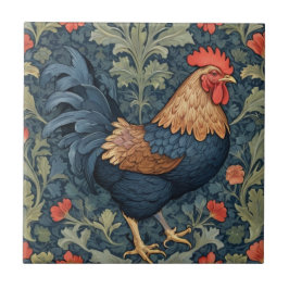 Chicken William Morris Stil Direkt gegenüber Roost Fliese