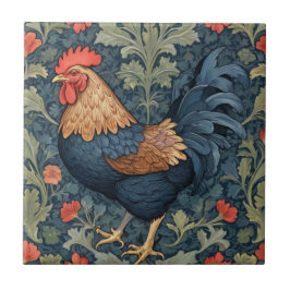 Chicken William Morris Stil Links gegenüber Rooste Fliese