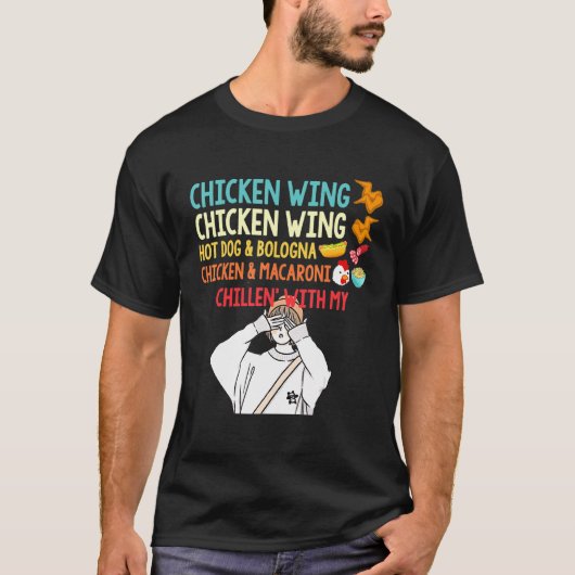 Chicken Wing Chicken Wing Hotdog Bologna Chicken M T-Shirt (Vorderseite)