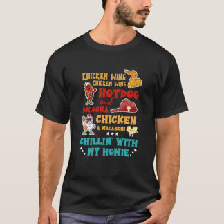 Chicken Wing Hot Dog Und Bologna Chicken & Macaron T-Shirt