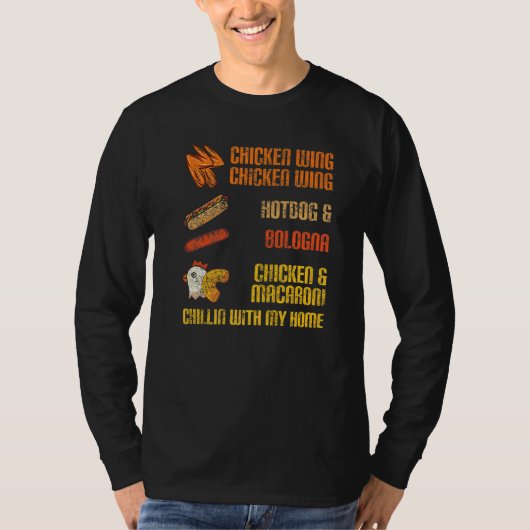 Chicken Wing Hotdog Bologna Chicken Macaroni Food T-Shirt (Vorderseite)