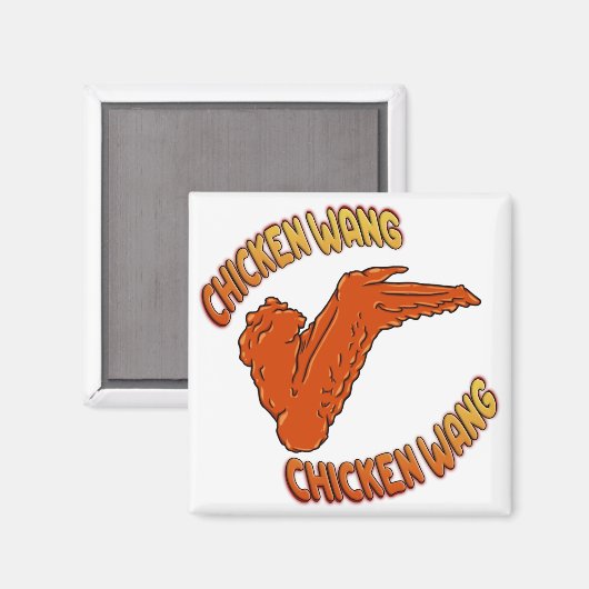 Chicken Wing Square Magnet (Vorderseite/Rückseite)