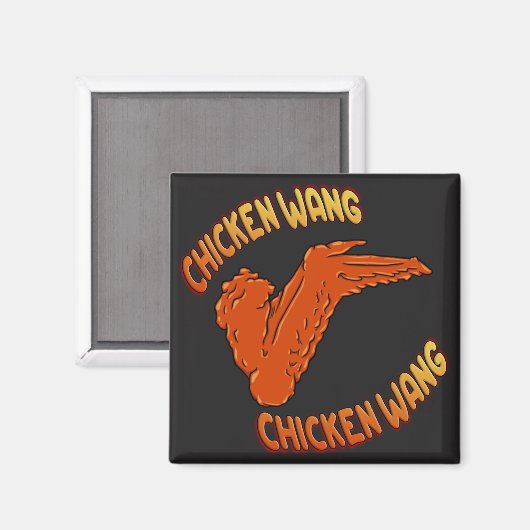 Chicken Wing Square Magnet (Vorderseite/Rückseite)