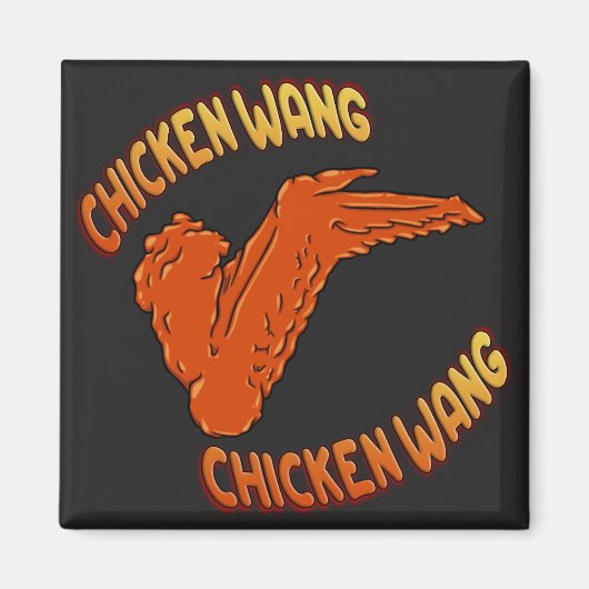 Chicken Wing Square Magnet (Vorne)