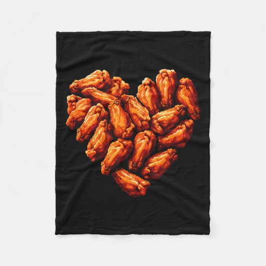 Chicken Wings Are My Valentine Heart Funny Valenti Fleecedecke (Vorderseite)