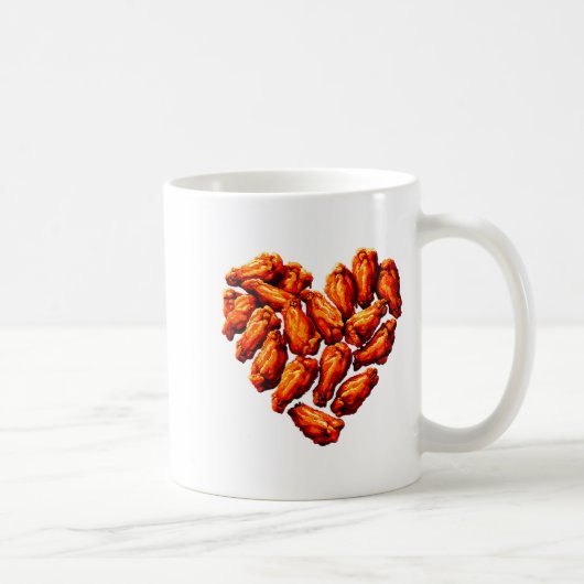 Chicken Wings Are My Valentine Heart Funny Valenti Kaffeetasse (Rechts)