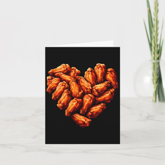 Chicken Wings Are My Valentine Heart Funny Valenti Karte (Vorderseite)