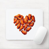 Chicken Wings Are My Valentine Heart Funny Valenti Mousepad (Mit Mouse)