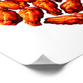 Chicken Wings Are My Valentine Heart Funny Valenti Poster (Ecke)