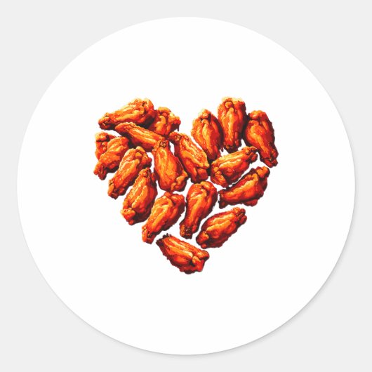 Chicken Wings Are My Valentine Heart Funny Valenti Runder Aufkleber (Vorderseite)