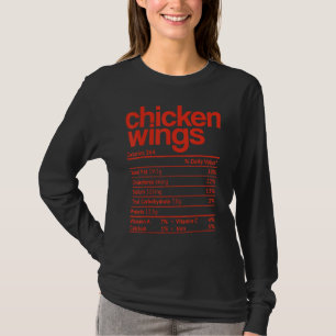 Chicken Wings Nutrition Fact Erntedank Christma T-Shirt