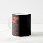 Chicken Wings Nutrition Fact Funny Thanksgiving Ch Kaffeetasse (Vorderseite Links)