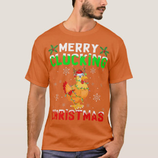 Chicken Xmas Lights Funny Merry Klucken Weihnachte T-Shirt