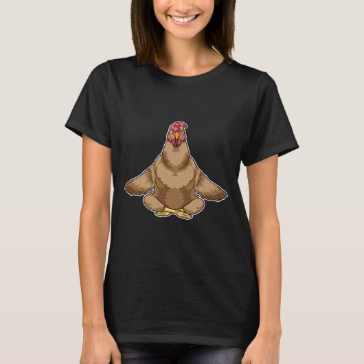 Chicken Yoga Fitness Meditation T-Shirt (Vorderseite)