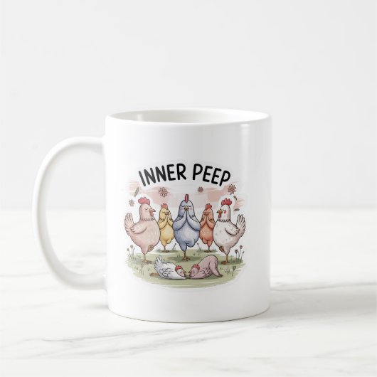 “Chicken Yoga” Funny Farm Animal Mug Kaffeetasse (Links)