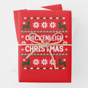 Chickenleiy sein Weihnachten Funny Weihnachten Wei Geschenkpapier Set