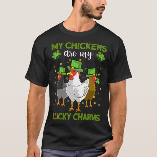 Chickens Are My Lucky Charms Chicken St Patrick's T-Shirt (Vorderseite)
