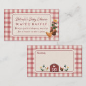 Chickens Barn Charming Farm Shower Diaper Raffle Begleitkarte (Vorne/Hinten)