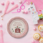 Chickens Barn Charming Farm Shower Gingham Pappteller (Party)