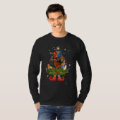 Chickens Christmas Tree Lights Cute Santa Hat T-Shirt (Vorne ganz)