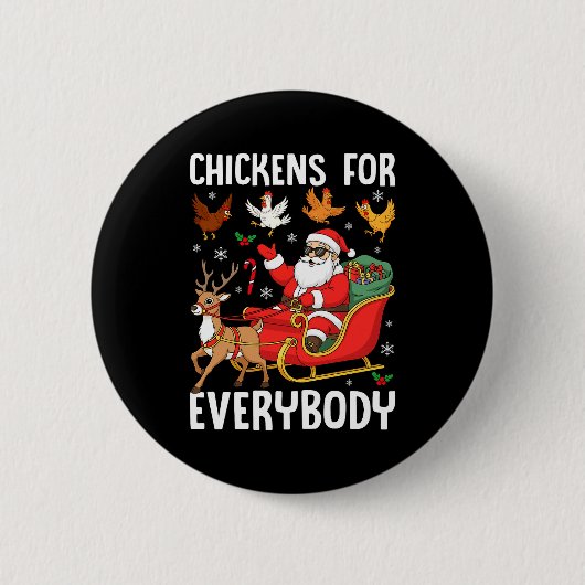 Chickens For Everybody Santa Chicken Farmer Comfor Button (Vorderseite)