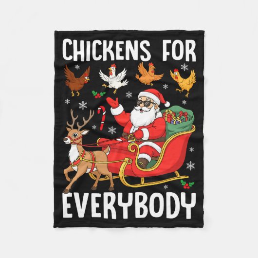 Chickens For Everybody Santa Chicken Farmer Comfor Fleecedecke (Vorderseite)
