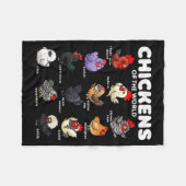 Chickens Of The World Funny Cartoon Chicken Breeds Fleecedecke (Vorderseite (Horizontal))
