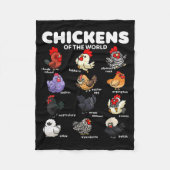 Chickens Of The World Funny Cartoon Chicken Breeds Fleecedecke (Vorderseite)