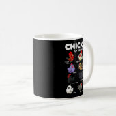 Chickens Of The World Funny Cartoon Chicken Breeds Kaffeetasse (VorderseiteRechts)