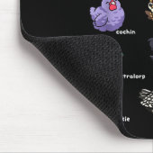 Chickens Of The World Funny Cartoon Chicken Breeds Mousepad (Ecke)