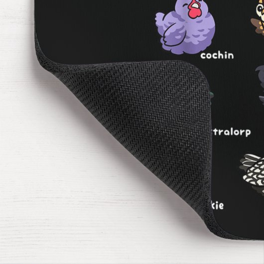 Chickens Of The World Funny Cartoon Chicken Breeds Mousepad (Ecke)