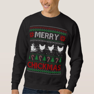 Chickens Ride Santa Sleigh Bauern Ugge Weihnachten Sweatshirt