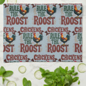 Chickens Rule the Roost Rustic Farm Illustration Geschirrtuch (Gefaltet)
