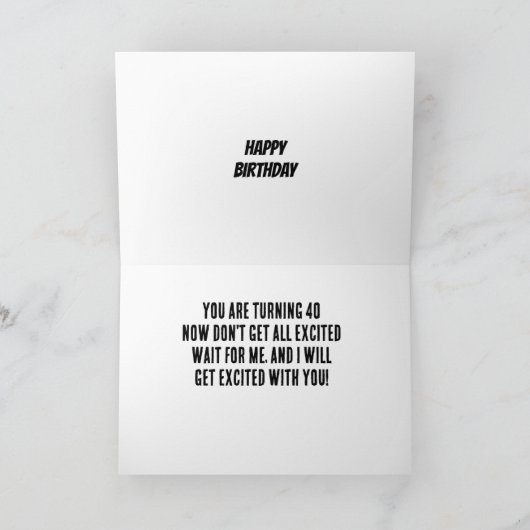 CHICKENS SAGEN "GLÜCKLICH 40." AUF BESONDERE WEISE KARTE (Innenseite)